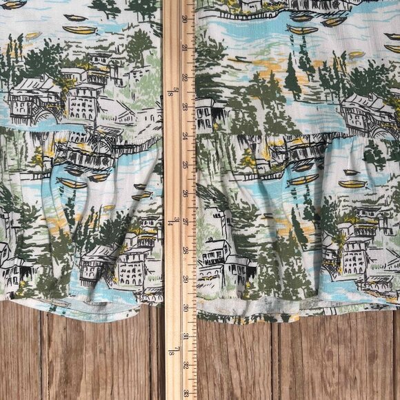 Sugarlips Francine Toile Print Ruffle Mini Dress Multi-Green Anthropologie - Picture 12 of 14